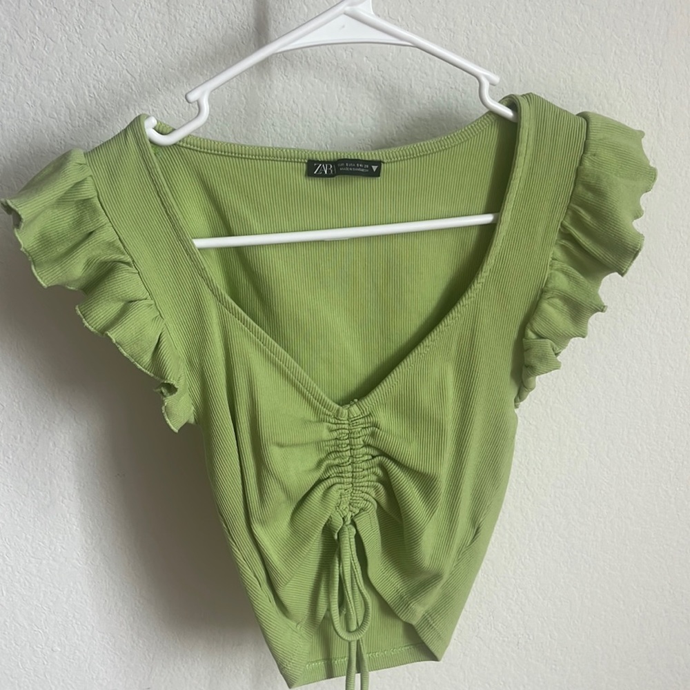Green crop top in size small